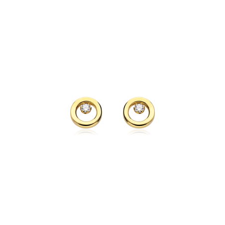 PENDIENTES "GALA" ORO 18K Y CIRCONITA