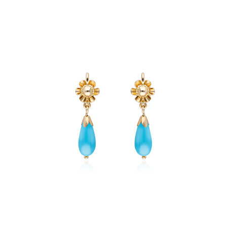 PENDIENTES "ROSARIO" ORO 18K TURQUESA