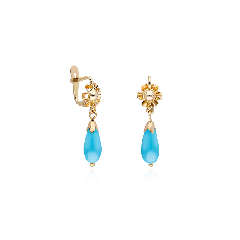 PENDIENTES "ROSARIO" ORO 18K TURQUESA