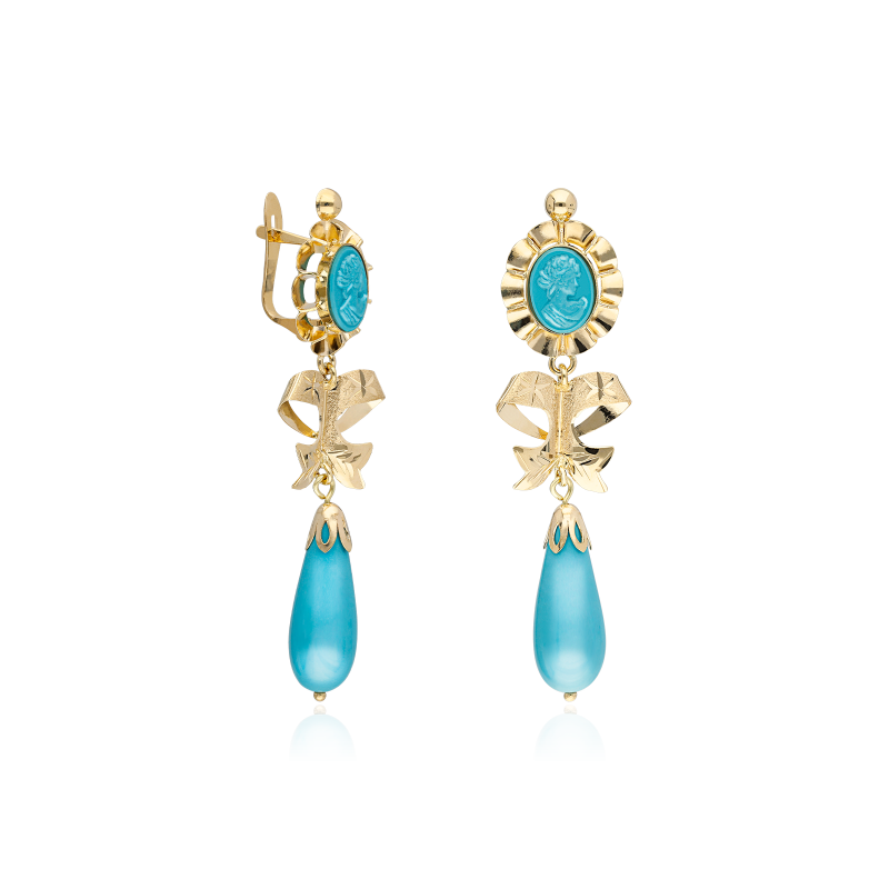 PENDIENTES "PILAR" ORO 18K TURQUESA