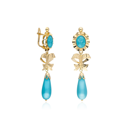 PENDIENTES "PILAR" ORO 18K TURQUESA