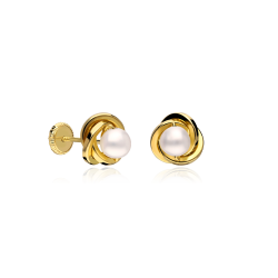 Pendientes oro 18k y perlas 8mm "Nest"