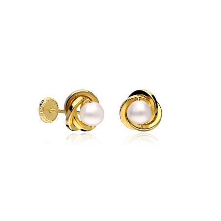Pendientes oro 18k y perlas 8mm "Nest"