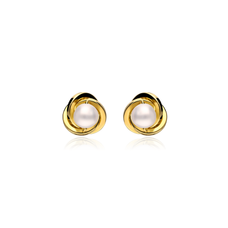 Pendientes oro 18k y perlas 8mm "Nest"