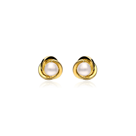 Pendientes oro 18k y perlas 7mm "Nest"