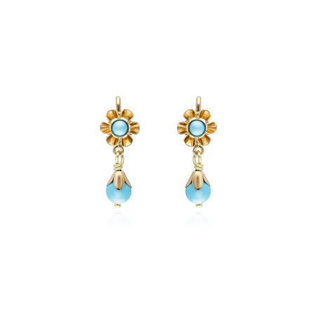 PENDIENTES "CARMINA" ORO 18K TURQUESA