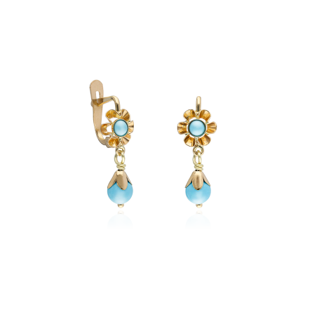 PENDIENTES "CARMINA" ORO 18K TURQUESA