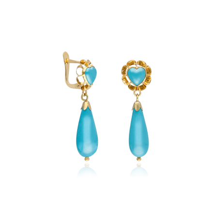 PENDIENTES "ISABEL" ORO 18K TURQUESA