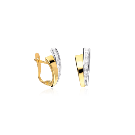 PENDIENTES "CLAUDIA" ORO BICOLOR 18K