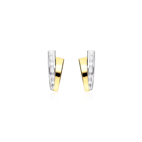 PENDIENTES "CLAUDIA" ORO BICOLOR 18K