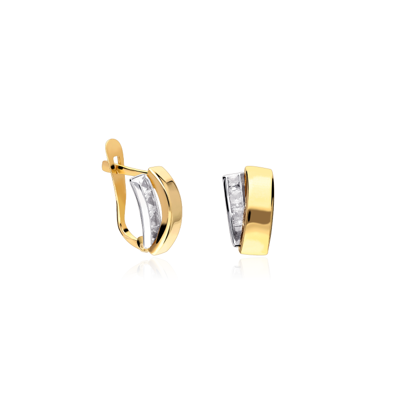 Pendientes "Claus" Oro Bicolor 18k
