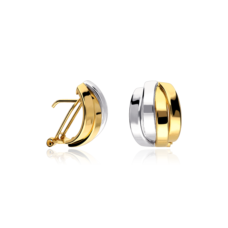 Pendientes "Nest" Oro Bicolor 18k.