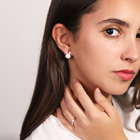 Pendientes Plata Primera Ley Perlas "Guren"