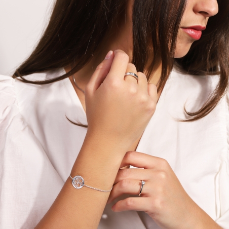 Pulsera plata primera ley "Árbol de la vida"