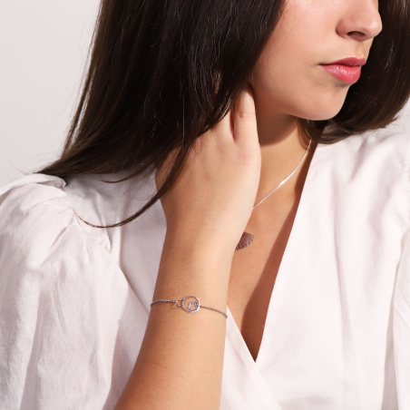 Pulsera plata primera ley "Flor"