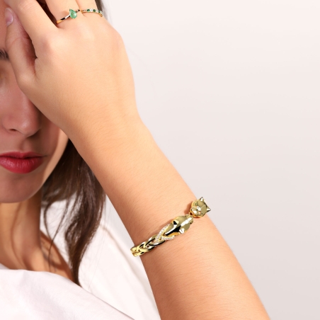 Pulsera Rígida Oro 18k Pantera "Xabat"