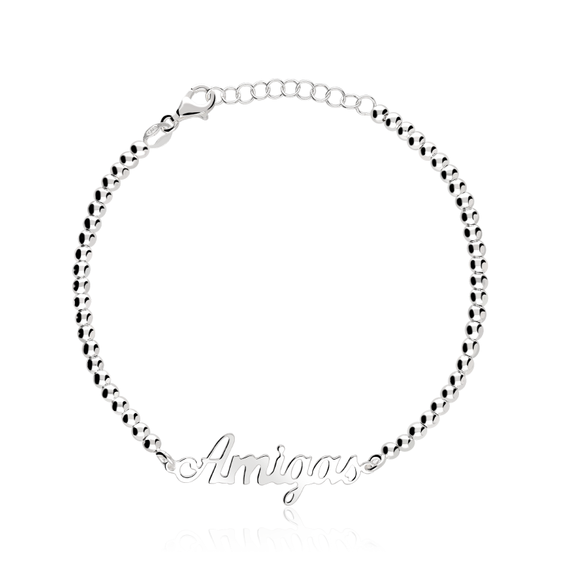 Pulsera Bolas "Amigas" 3 mm Plata de Ley