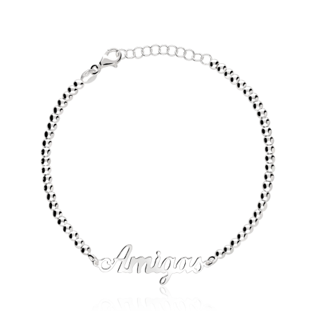 Pulsera Bolas "Amigas" 3 mm Plata de Ley