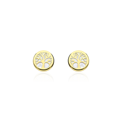 PENDIENTES  FABIOLA  ARBOL DE LA VIDA ORO 18K
