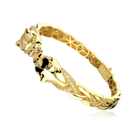 Pulsera Rígida Oro 18k Pantera "Xabat"