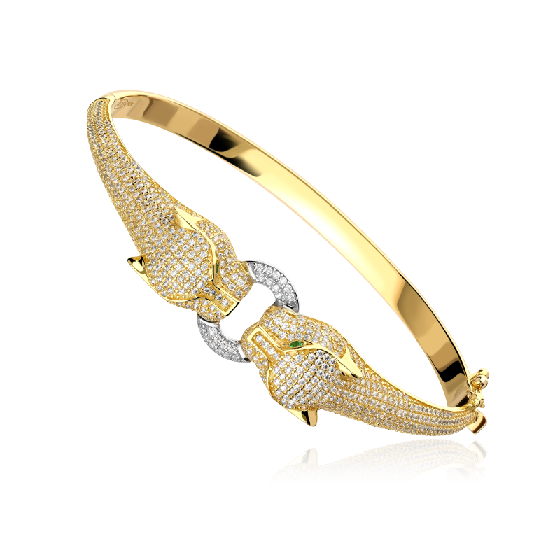 Bracciale Rigido Donna Viceroy Chic 14084P01019 In Acciaio Con Dettagli Oro E Rosa. Aperto E Regolabile, Diametro 5,8 Cm. Finitura Lucida Per Un Look Elegante E Alla Moda.