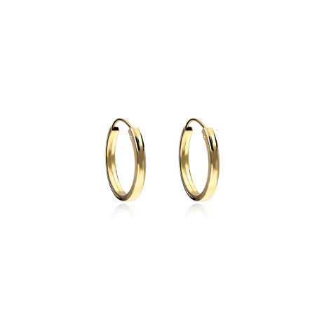 Aros planos Oro 18k 14mm "Gia"