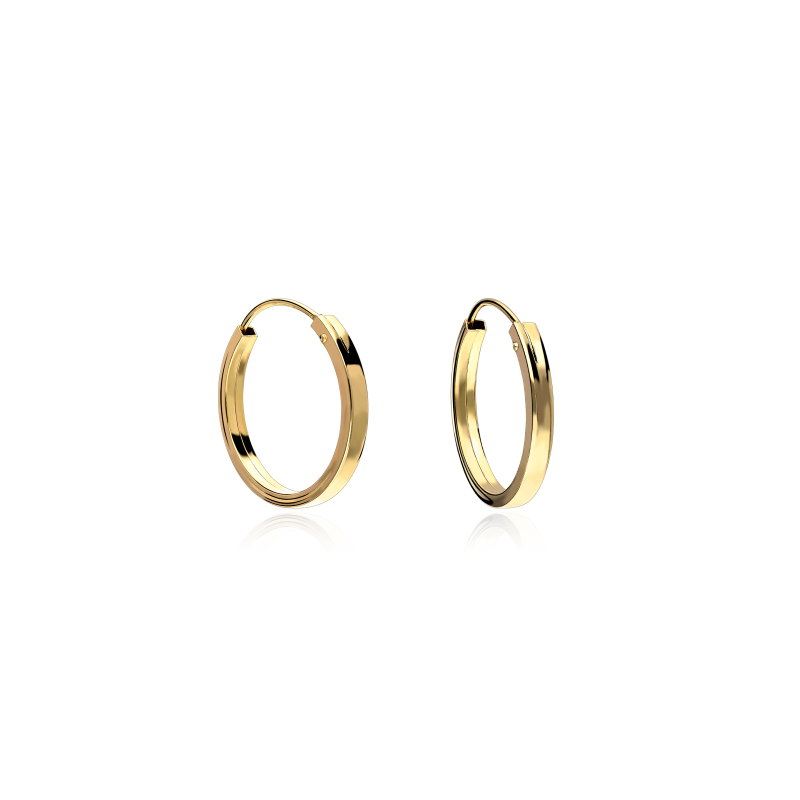 Aros planos Oro 18k 14mm "Gia"