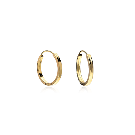 Aros planos Oro 18k 14mm "Gia"