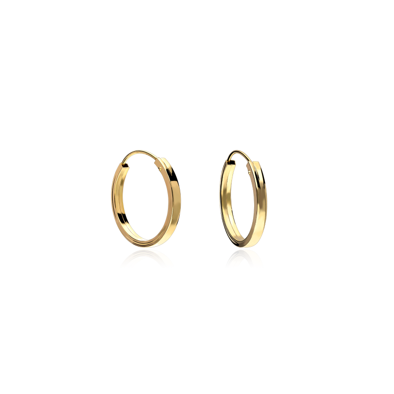 Aros planos Oro 18k 12mm "Gia"