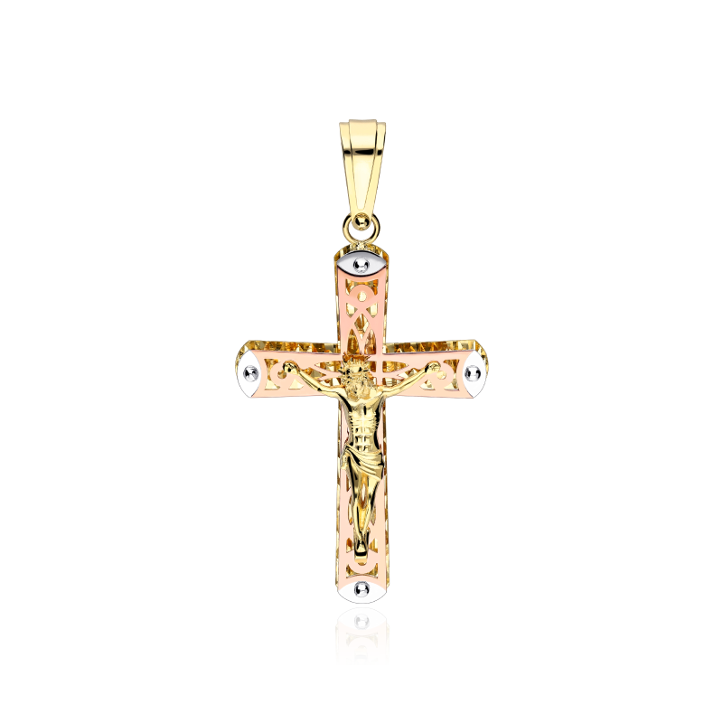 Cruz Oro tricolor 18k "Pasionera"