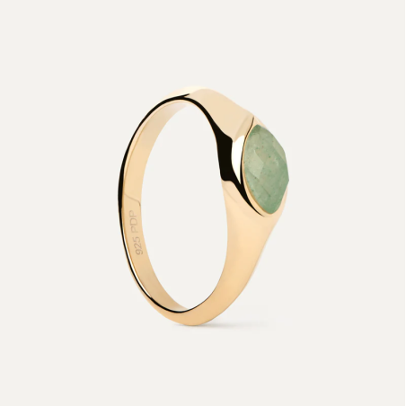 Anillo Pdpaola Sello Aventurina Verde Nomad AN01-A47