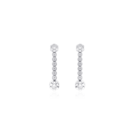 Pendientes Oro Blanco18k y circonitas "Fleurs"