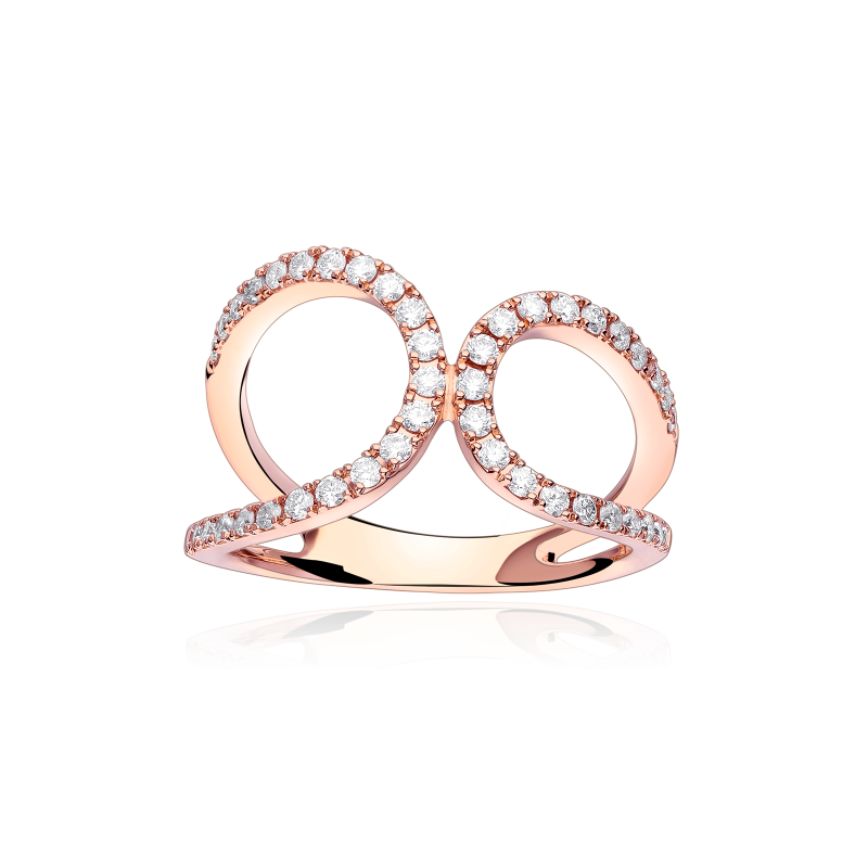 Anillo Oro rosa 18k y Diamantes 0.48cts "Cala"