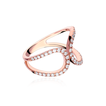 Anillo Oro rosa 18k y Diamantes "Cala"
