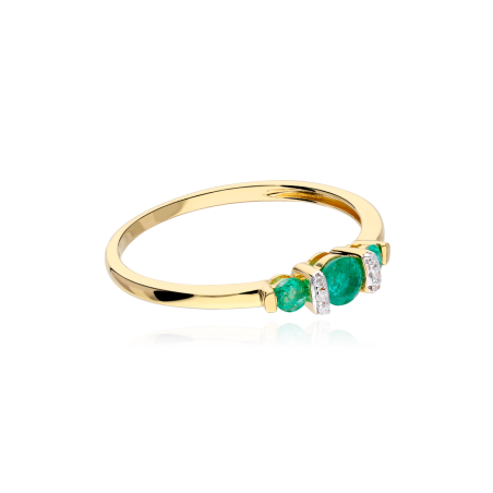 Anillo "Bonate" Esmeraldas y Diamantes 0.02 cts