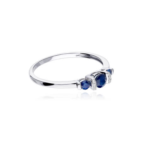 Anillo "Bonate" Zafiros y Diamantes 0.02 cts