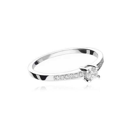 ANILLO "SALERNO" ORO BLANCO 18K Y DIAMANTES 0.20 CTS