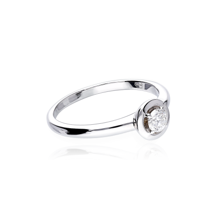 ANILLO "REGGIO" ORO BLANCO 18K Y DIAMANTE 0.20 CTS