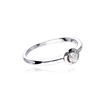 ANILLO "REGGIO" ORO BLANCO 18K Y DIAMANTE 0.15 CTS