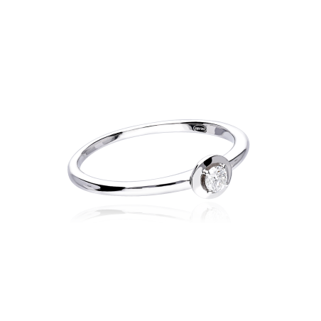 ANILLO "REGGIO" ORO BLANCO 18K Y DIAMANTE 0.10 CTS