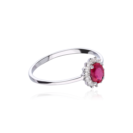 Anillo "Piano" Rubí y Diamantes 0.12 cts