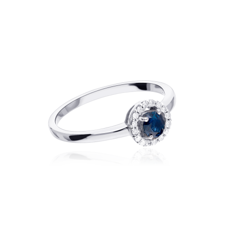 Anillo Oro 18k zafiro y diamantes 0.084cts "Barghe"