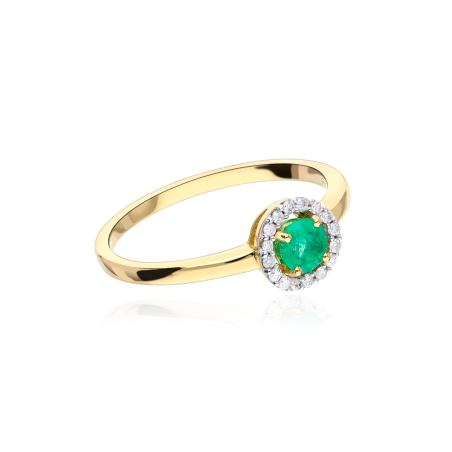 Anillo "Barghe" Esmeralda y Diamantes 0.10 cts