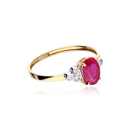 ANILLO "BARILE" ORO 18K DIAMANTES Y RUBÍ