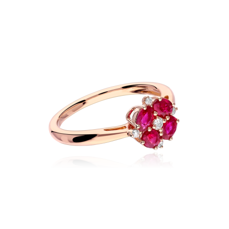 Anillo "Bianzano" Oro 18k y Diamantes y Rubies