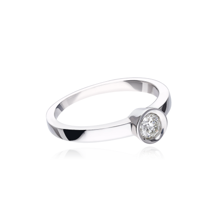 ANILLO "COLLEGNO" ORO BLANCO 18K Y DIAMANTE 0.20 CTS