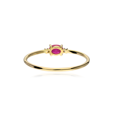 ANILLO "SETTAT" RUBÍ Y DIAMANTES 0.016 CTS