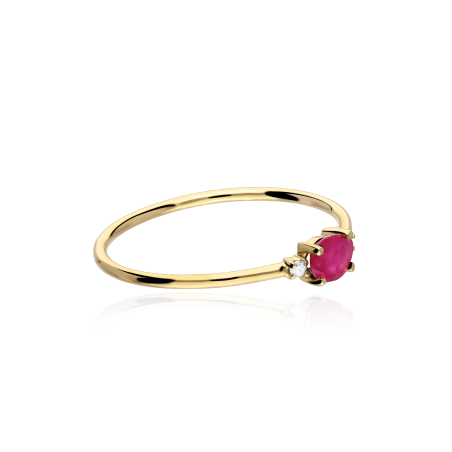ANILLO "SETTAT" RUBÍ Y DIAMANTES 0.016 CTS