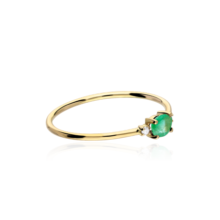 ANILLO "SETTAT" ESMERALDA Y DIAMANTES 0.016 CTS