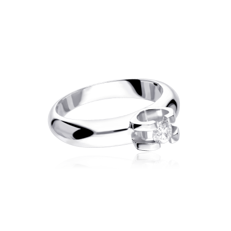 Anillo "Lucca" Oro Blanco 18k y Diamante 0.20 cts